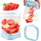 Fruit Slicer with Collection Bowl and Interchangeable Blades for Quick Cutting