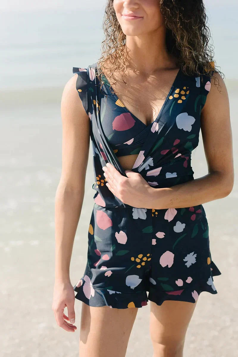 Full Body Swimsuit with Integrated Bra, Nursing Friendly - Sheena