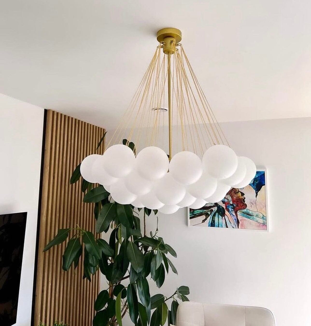 Skandinavisk pendellampe med matte glasskuler