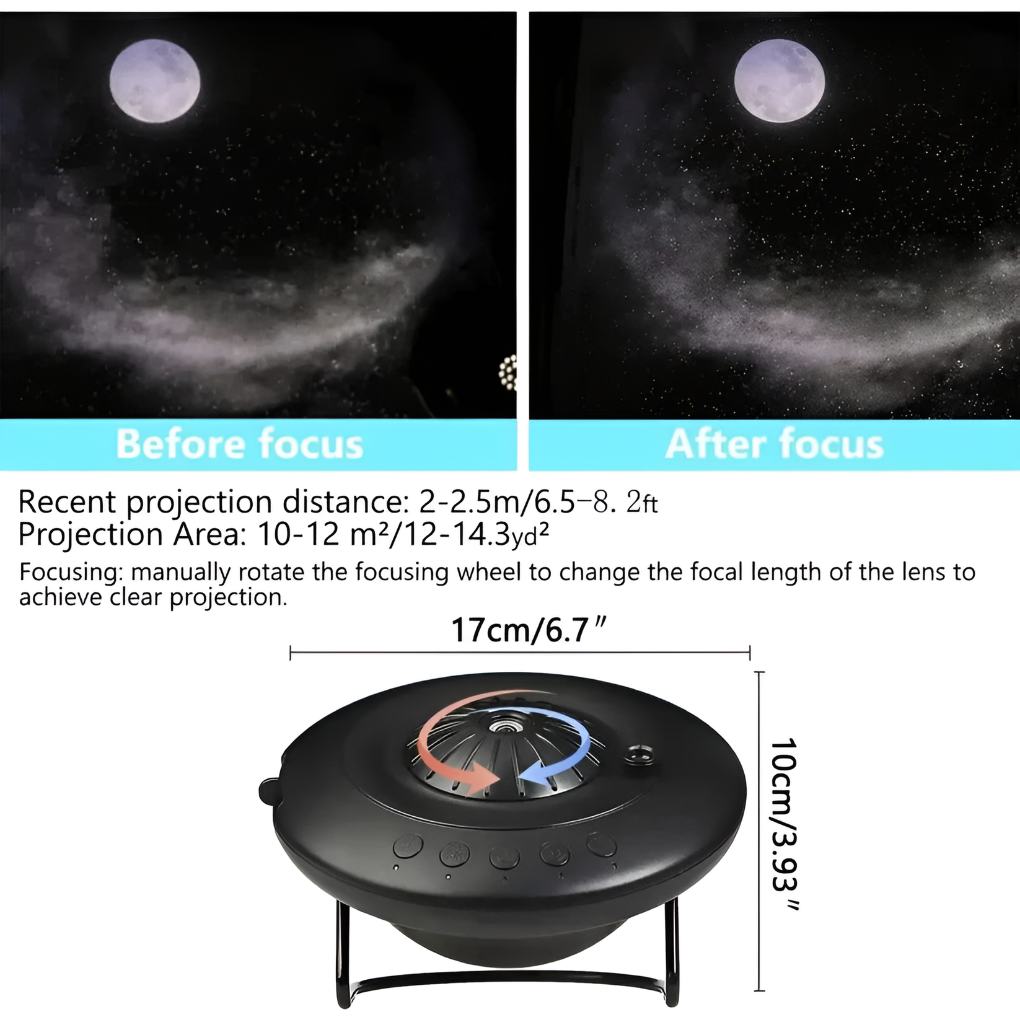 Galaxy projector with planetarium effects