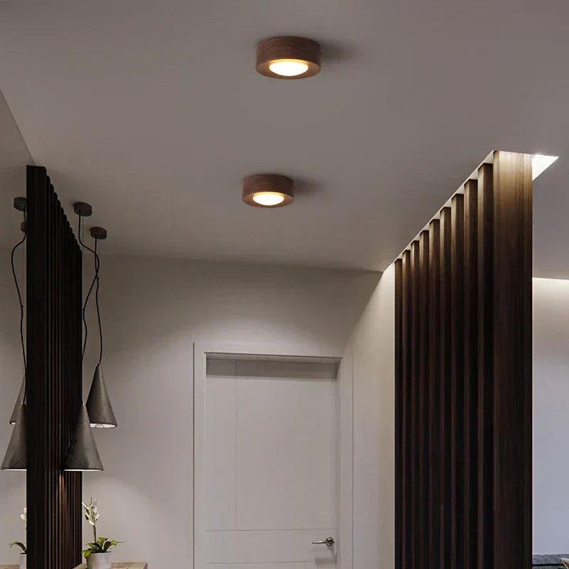 Walnut Ceiling Light with LED Lighting – Stylish & Energy-Efficient