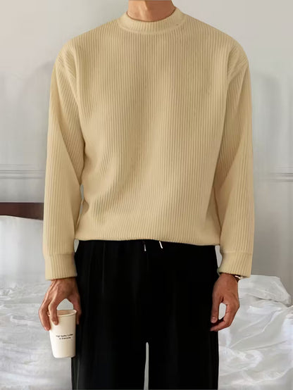 Knitted Jumper with Round Neck and Long Sleeves