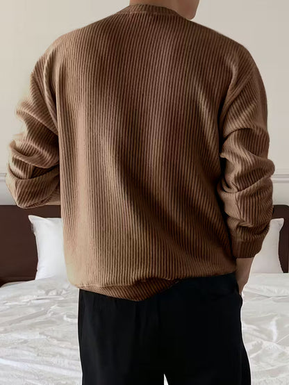 Knitted Jumper with Round Neck and Long Sleeves