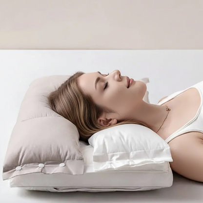 Ergonomický nastavitelný unisex polštářek pod krk s dvojitou vrstvou na cesty