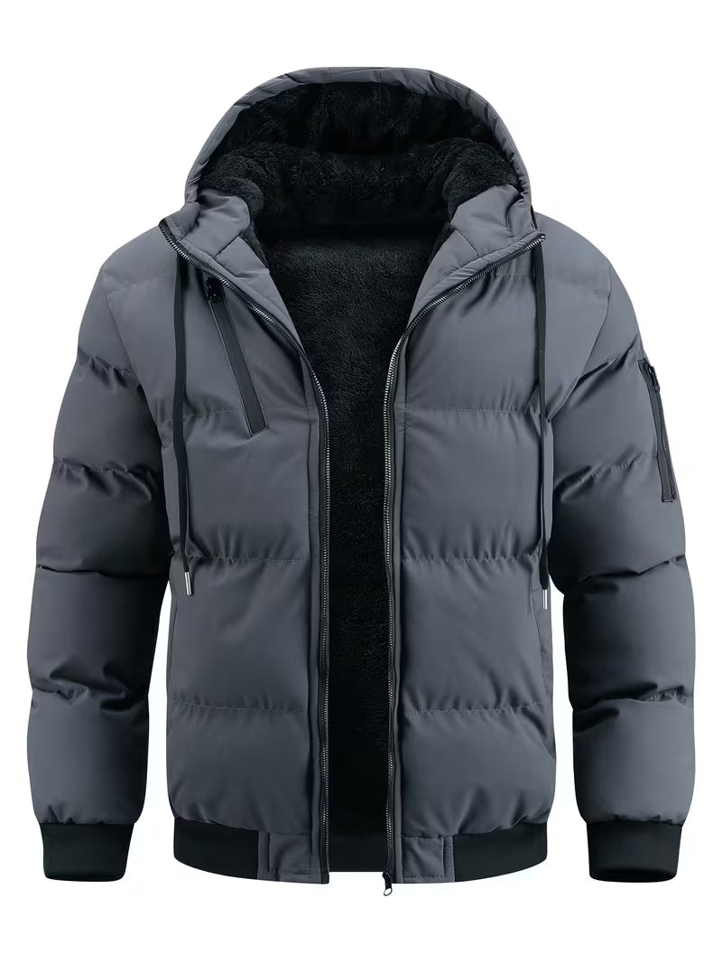 Veste matelassée avec capuche et doublure en polaire