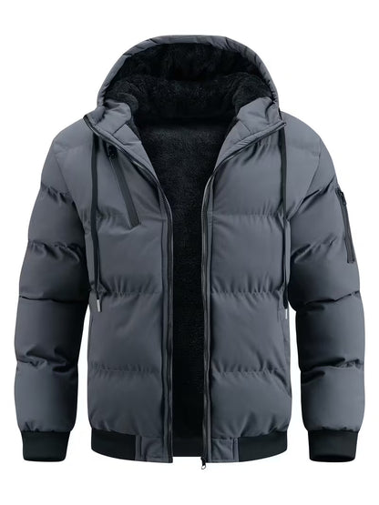Veste matelassée avec capuche et doublure en polaire