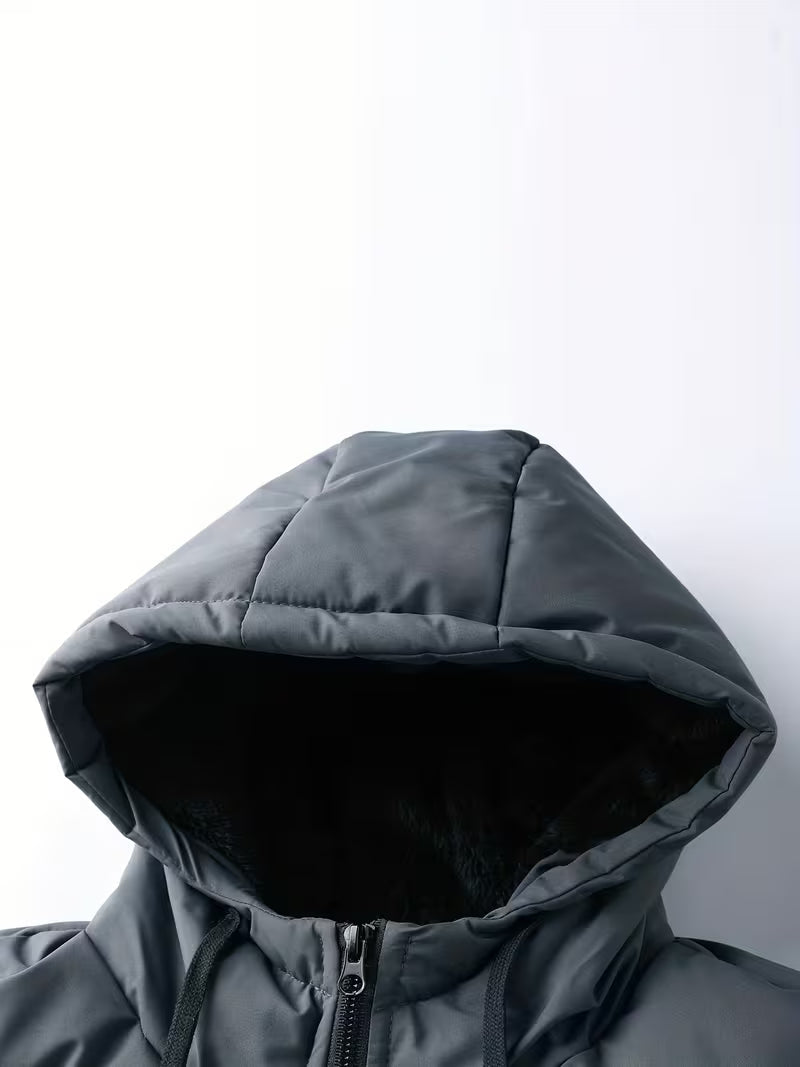 Veste matelassée avec capuche et doublure en polaire