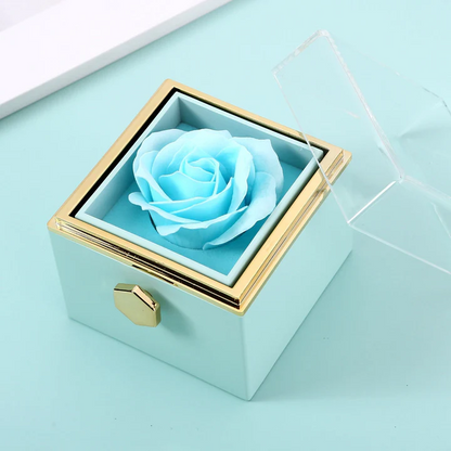 Gift Set with Real Rose & Double Heart Necklace