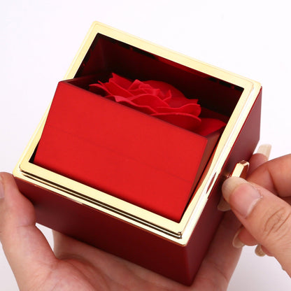 Gift Set with Real Rose & Double Heart Necklace
