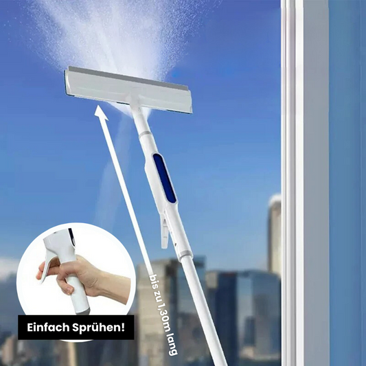 Limpiador de ventanas 3 en 1 giratorio con mango telescópico y spray