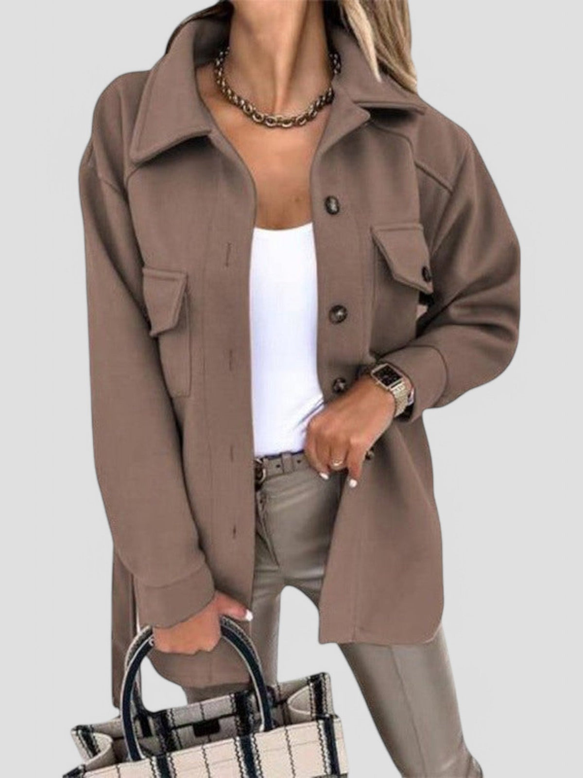 Dena - Trendy Lightweight Ladies' Jacket with Buttons