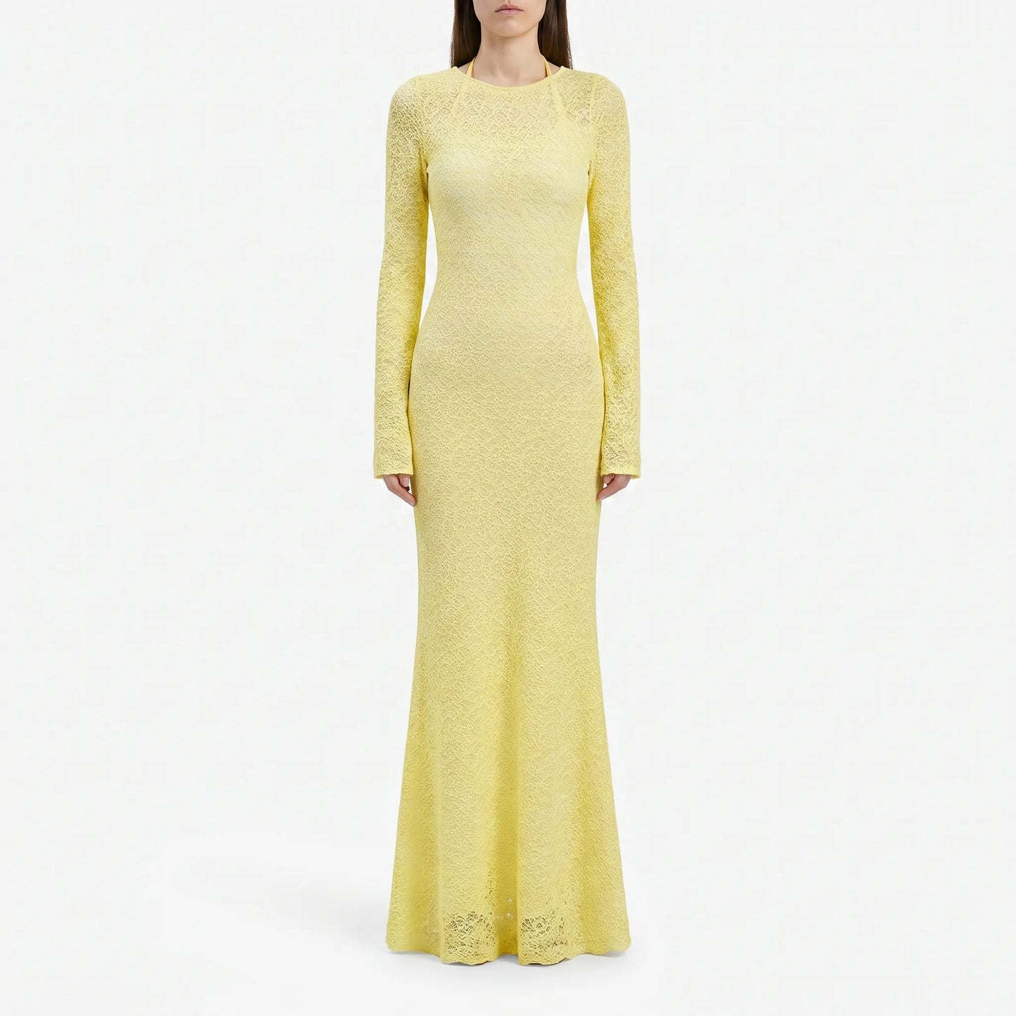 Yellow Maxi Dress with Long Sleeves