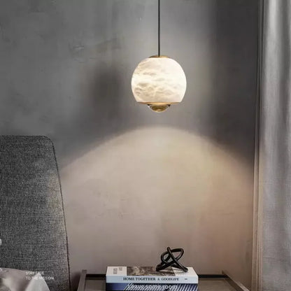 Luxe marmeren hanglamp met albast