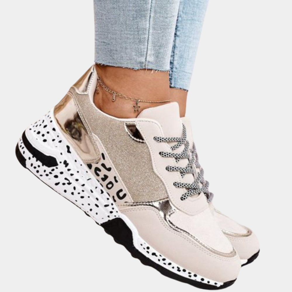 Gold Glitter Sneakers for Women
