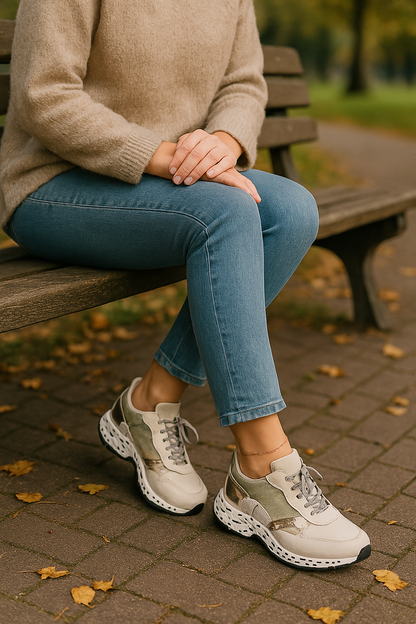 Gold Glitter Sneakers for Women