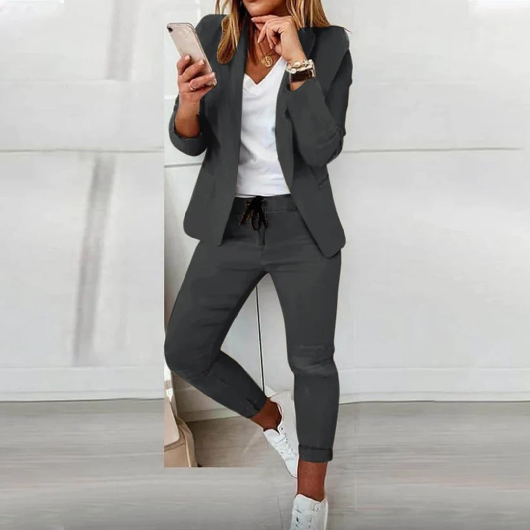 Sanne - Light and Airy Two-Piece Summer Set Blazer Trousers for Women