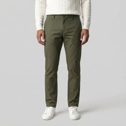 Green Chinos with Regular Fit and Side Pockets