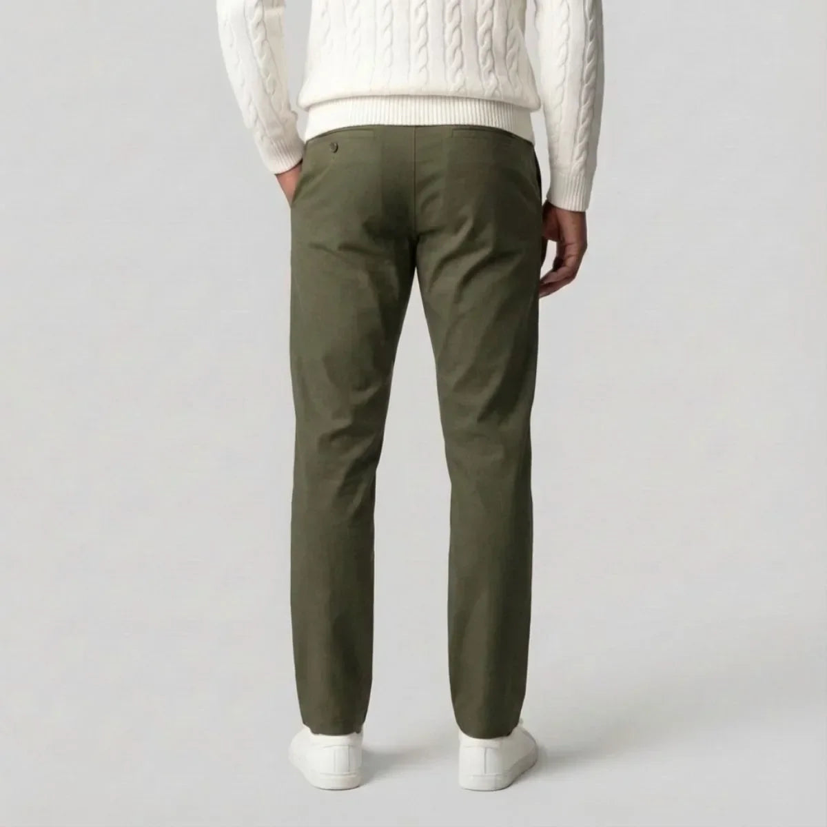 Green Chinos with Regular Fit and Side Pockets