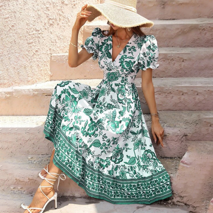 Elegantes Blumenmuster Kleid