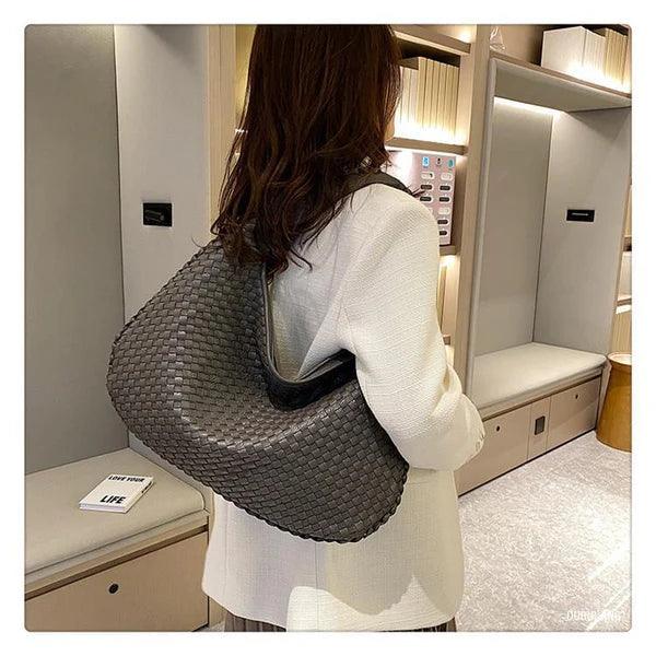 Woven Handbag in Vegan Leather