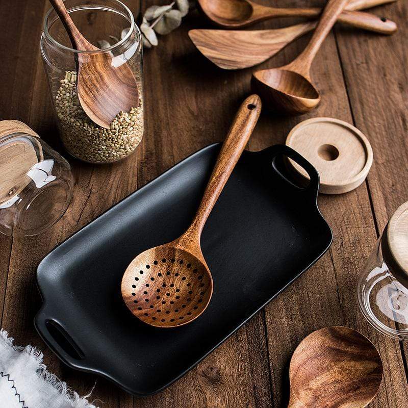 Set da cucina in legno naturale – Cucina sostenibile e raffinata