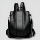 Mochila de cuero elegante y antirrobo para mujer