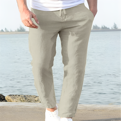 Men's linen trousers, casual style for warm days