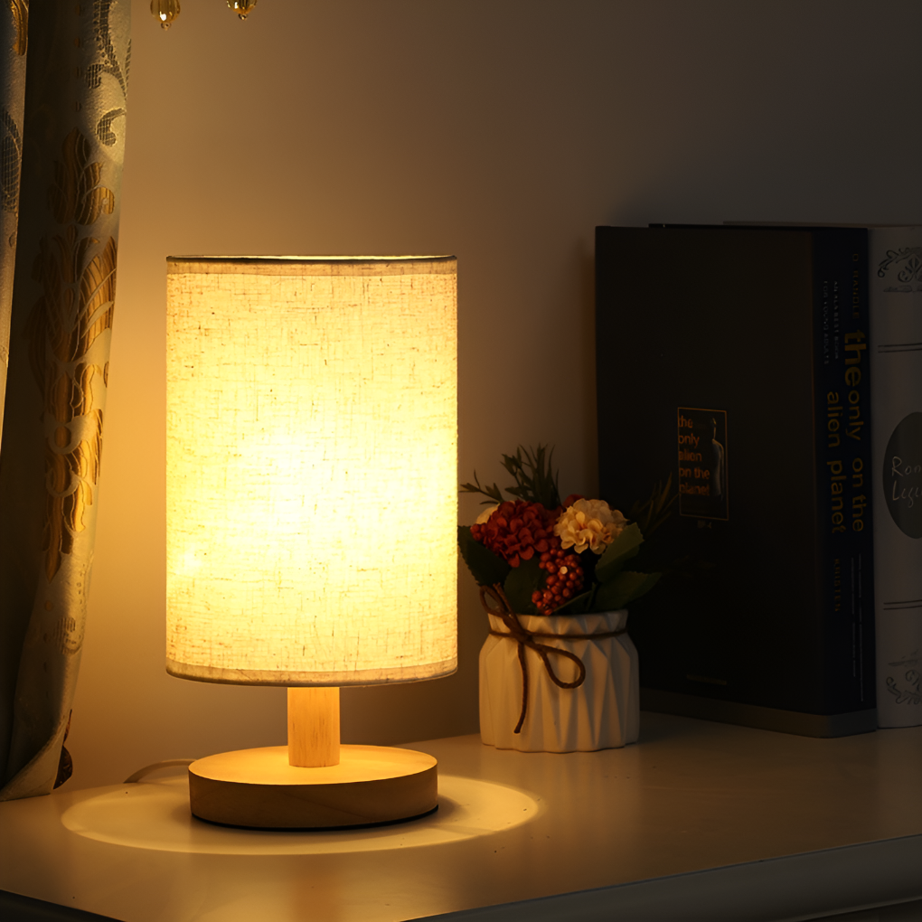 Modern Wooden Bedside Lamp