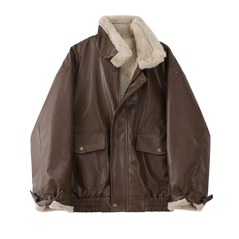 Large Leather Winter Coat - Primera