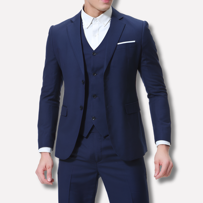 Slim-fit three-piece men's suit