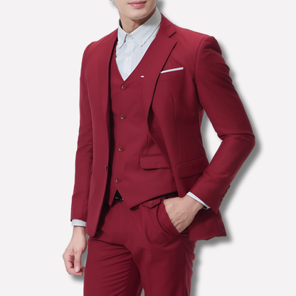 Slim-fit three-piece men's suit
