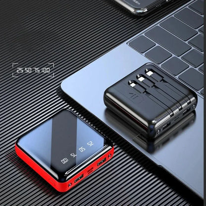 Mini-powerbank | 4 kabels, 20000 mAh