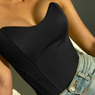 Bustier court sans bretelles pour femmes