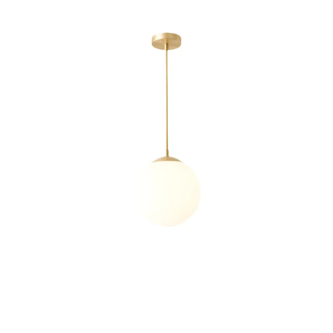 Modern Glass Pendant Lights with White Spherical Lamp Shades