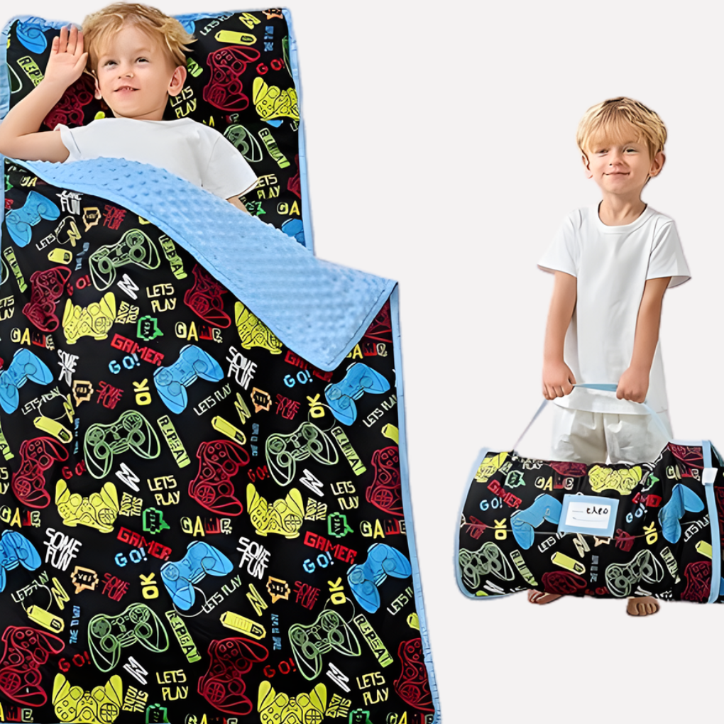 Toddler Nap Mat with Pillow and Blanket
