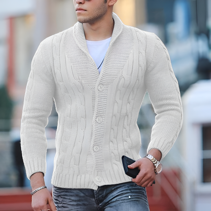 Cardigan classico da uomo in maglia calda