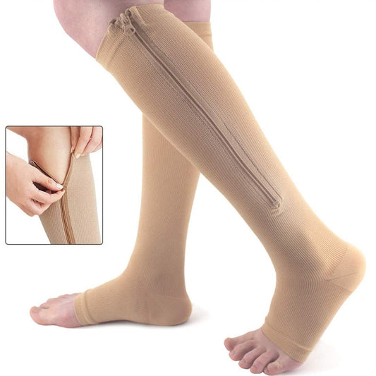 Medias de soporte cómodas con cremallera