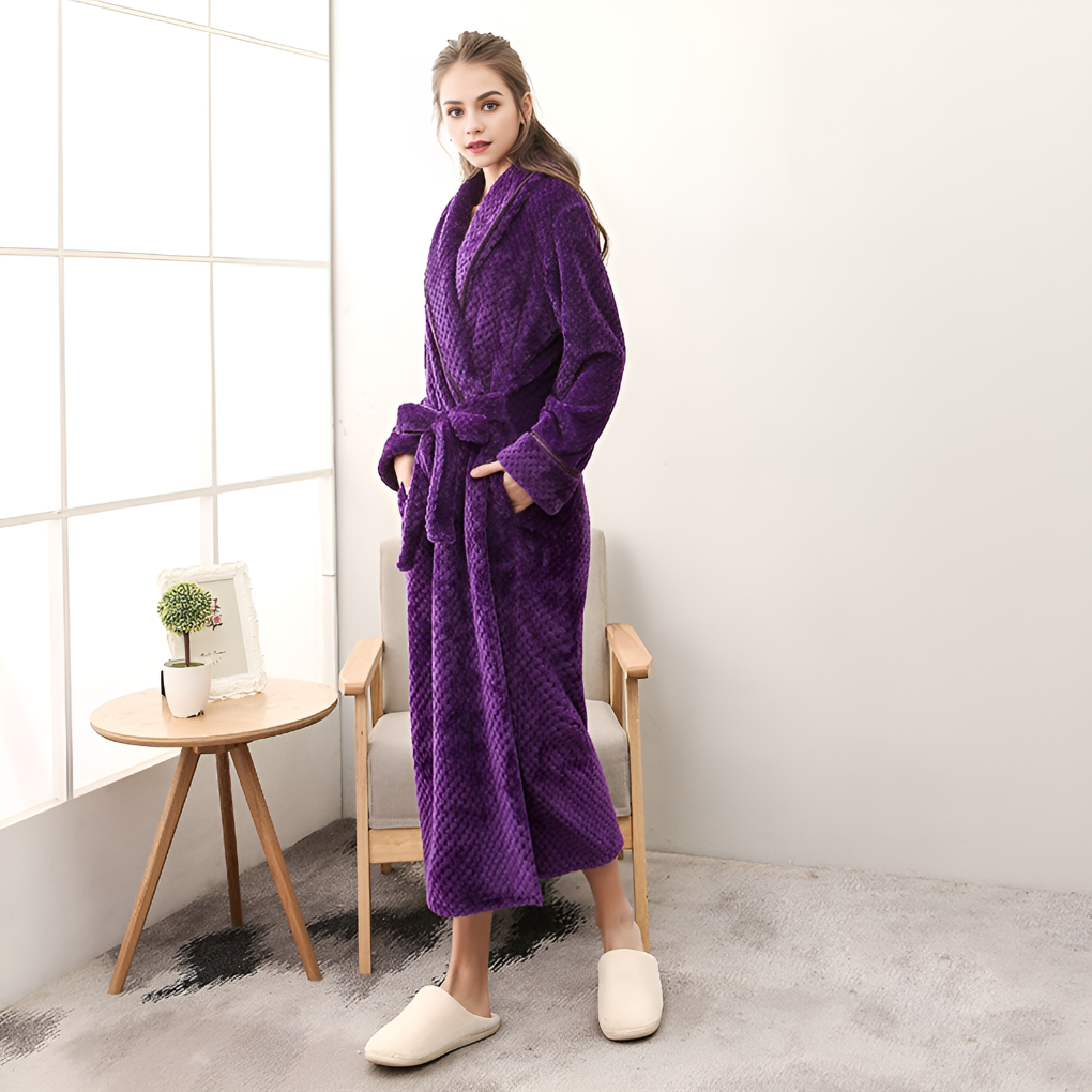 Plush Hooded Bathrobe for Women