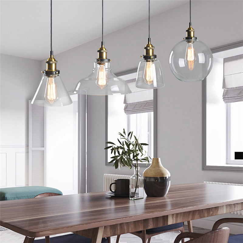 Vintage Industrial Pendant Light – Glass & Metal