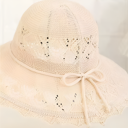 Sombrero elegante de ala ancha para mujer