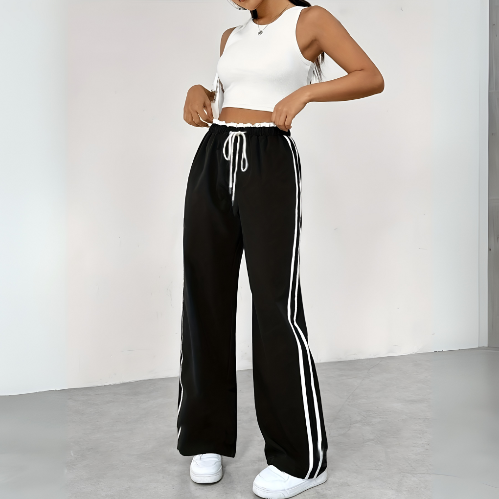 Trendy Sporty Wide Leg Trousers