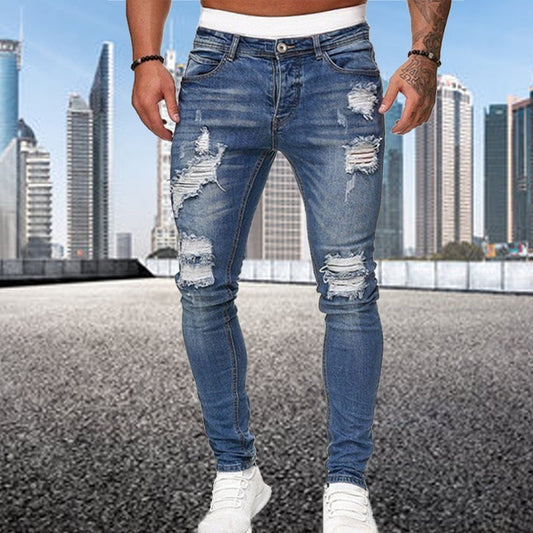 Benham - Jeans elegantes para hombre con detalles rasgados