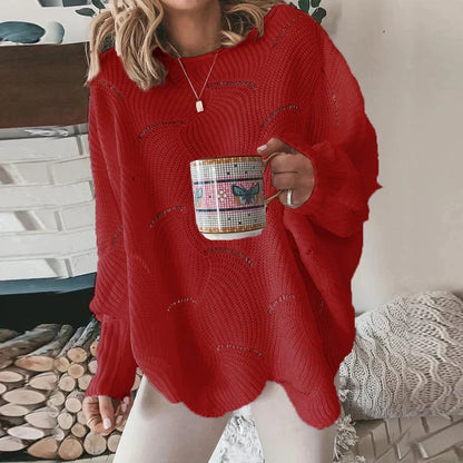 Maglione oversize da donna con motivo traforato – Comodo e alla moda
