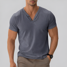 Camiseta básica clásica de hombre con cuello en V