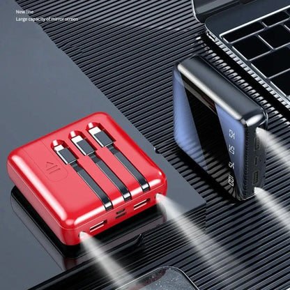 Mini-powerbank | 4 kabels, 20000 mAh