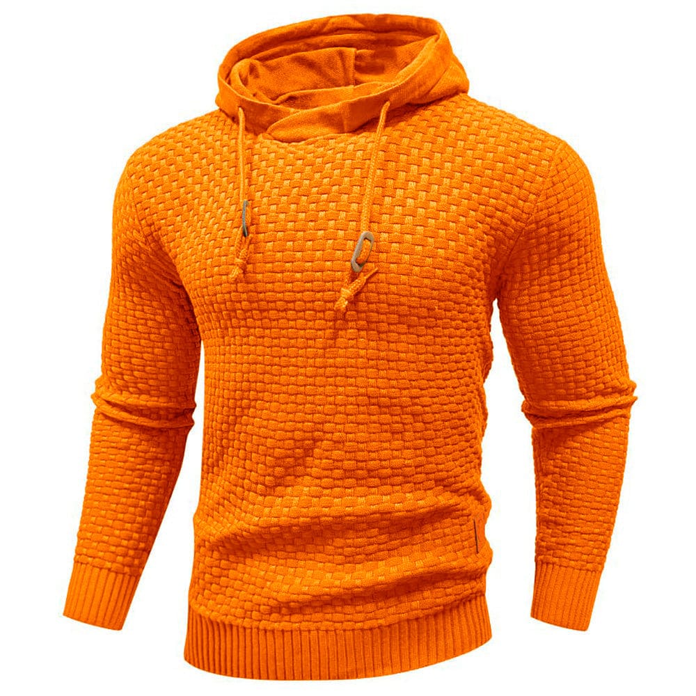 Robusta felpa con cappuccio da uomo con struttura waffle – Calda, resistente e confortevole