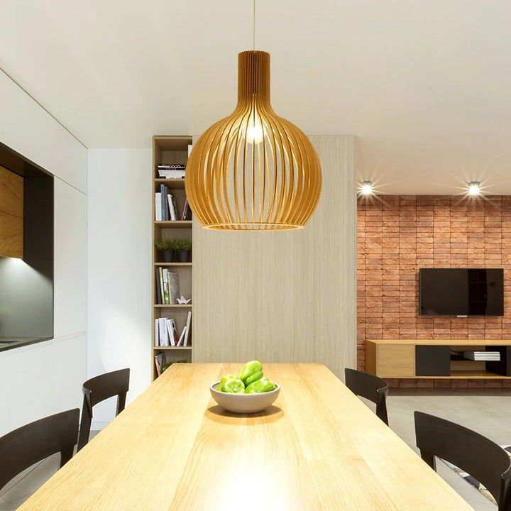 Wooden Pendant Lamp Hallai – Warm Light and Unique Design
