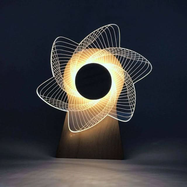 Luz nocturna giratoria musical 3D