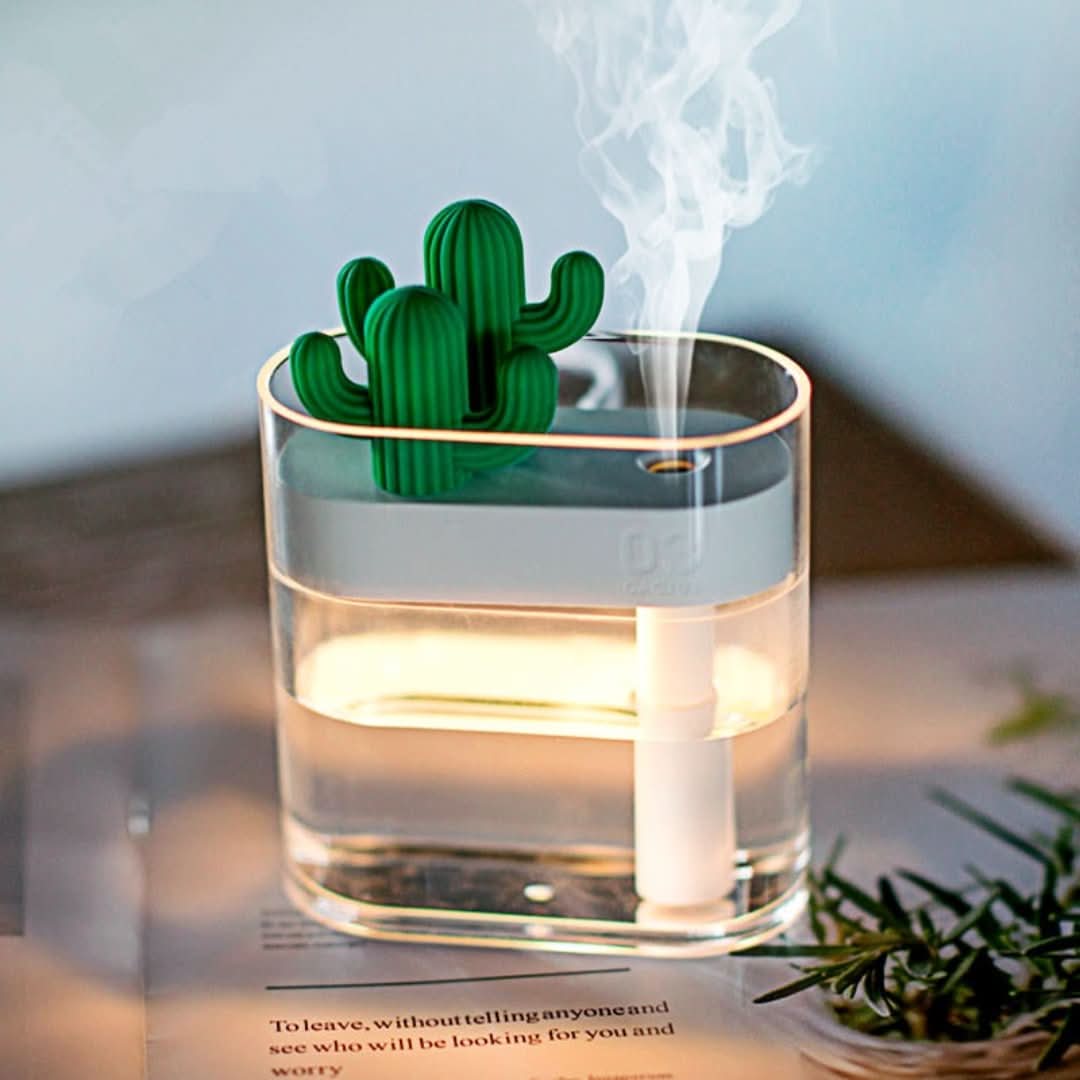 Humidificador de ar ultrassónico silencioso em forma de cato