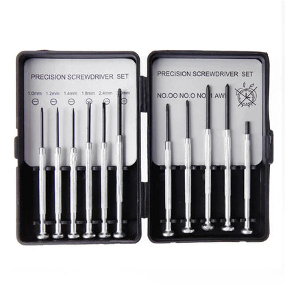 Compact 11-delige precisieschroevendraaierset met draagtas